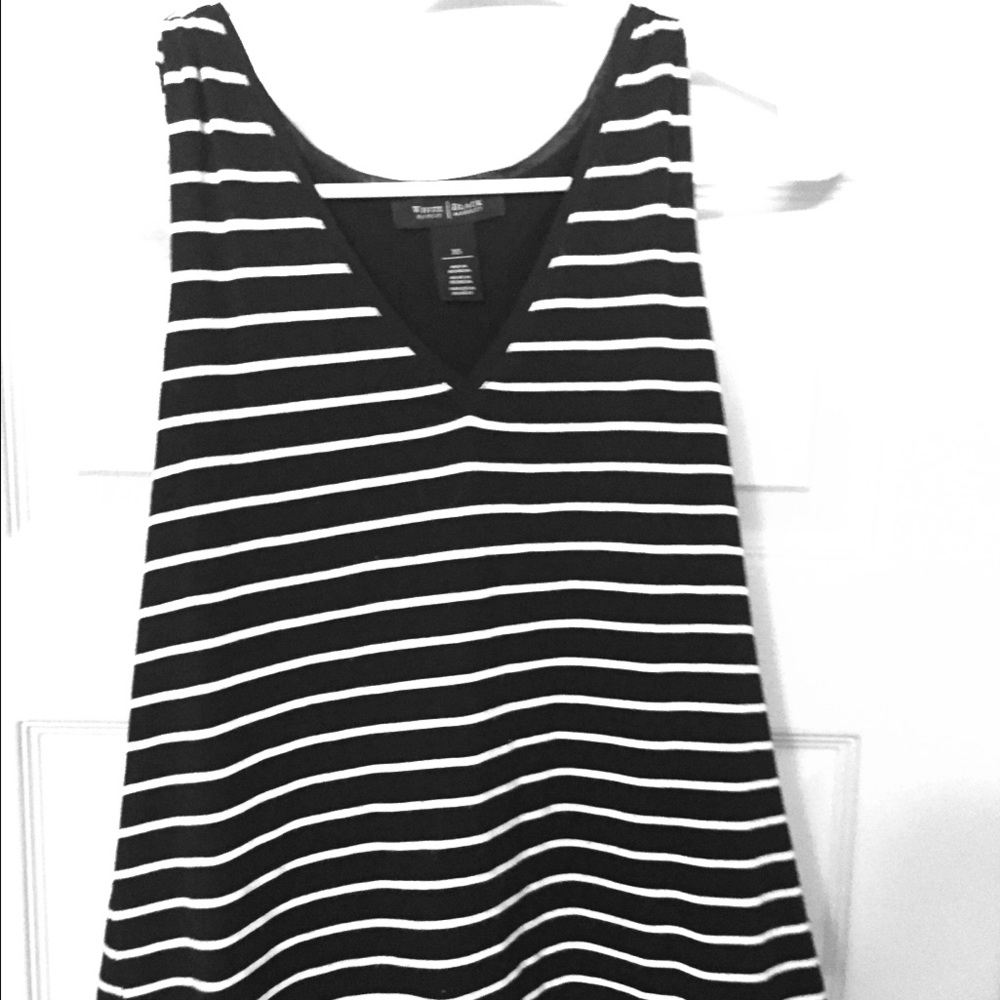 Navy white strip tank